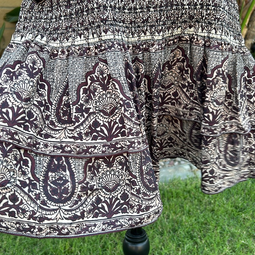 Veronica Beard Makai Print Boho Smocked Mini Dress Size 6 - Picture 10 of 15